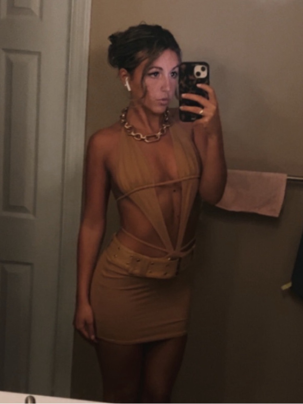 I AM GIA tan Club Dress